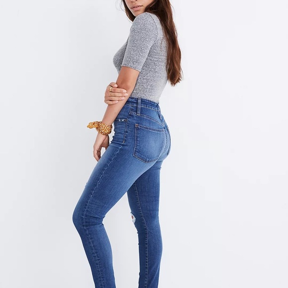 Madewell Women's Curvy High-Rise Skinny Jeans: Drop Step-Hem Edition Size 33P - Picture 4 of 16